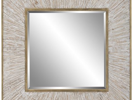 Wharton Whitewashed Square Mirror For Sale