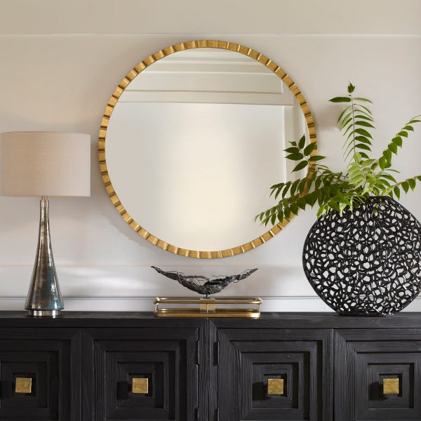 Dandridge Gold Round Mirror Hot on Sale