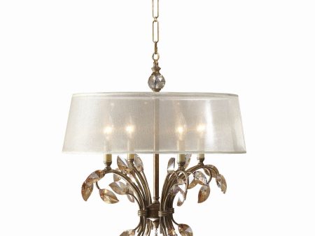 Alenya 4 Light Gold Metal Chandelier For Sale