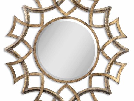 Demarco Round Antique Gold Mirror on Sale