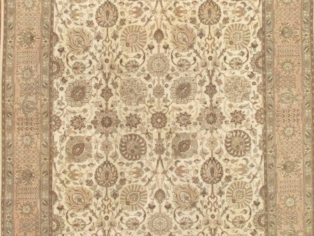 Antique Tabriz Hand-Knotted Wool Area Rug Online Hot Sale