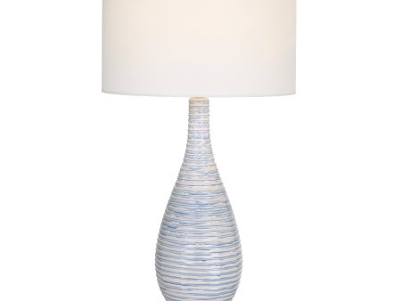 Clariot Ribbed Blue Table Lamp on Sale