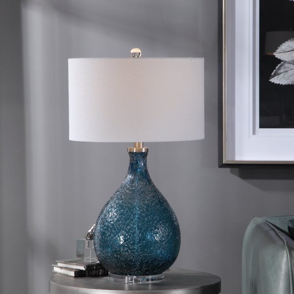 Eline Blue Glass Table Lamp For Cheap