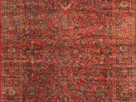 Antique Sarouk Collection Lamb s Wool Area Rug-12 10  X 20  5  , Red Online