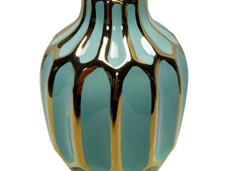 Ceramic 8 H Decorative Vase, Green Gold Online Hot Sale