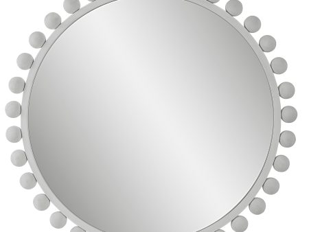 Cyra White Round Mirror Discount