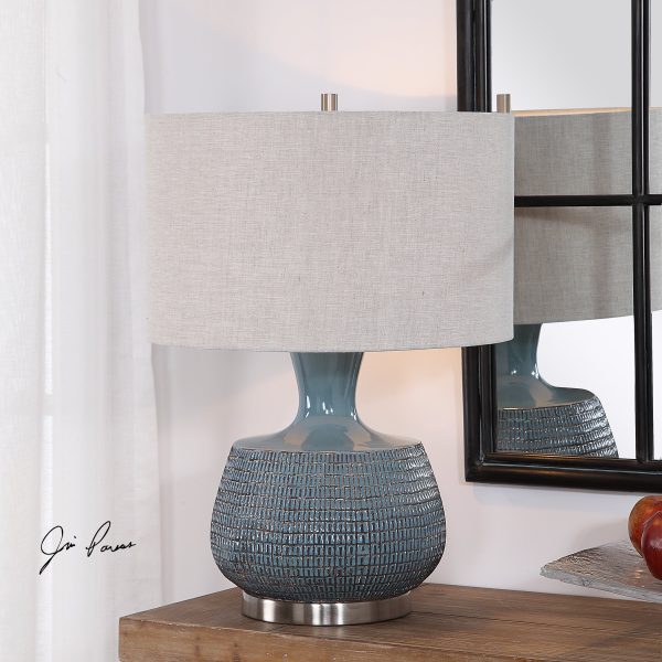 Hearst Blue Glaze Table Lamp For Cheap