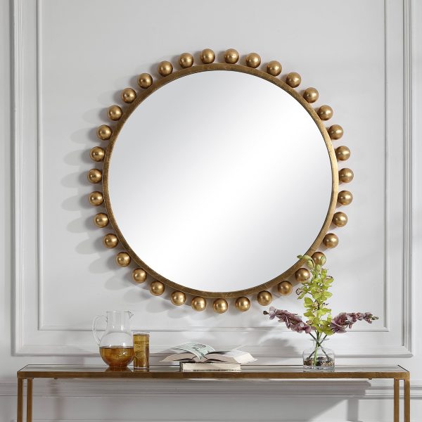 Cyra Gold Round Mirror Online now