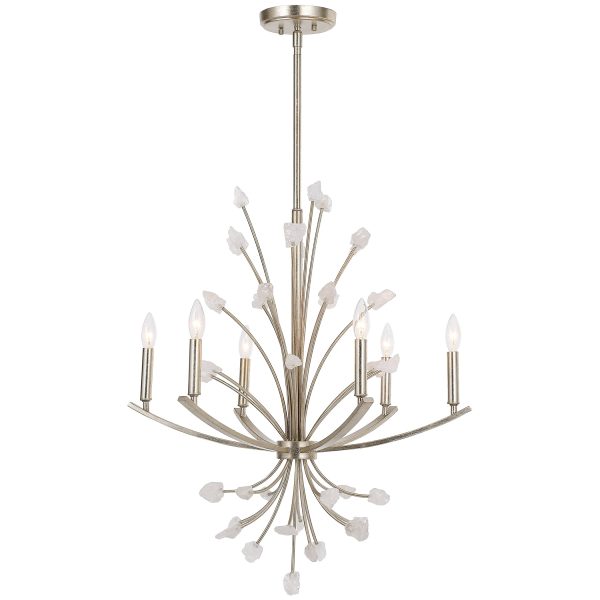 Juliette 6 Light Silver Chandelier For Discount