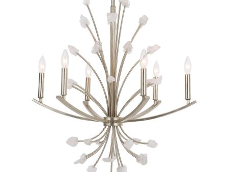 Juliette 6 Light Silver Chandelier For Discount