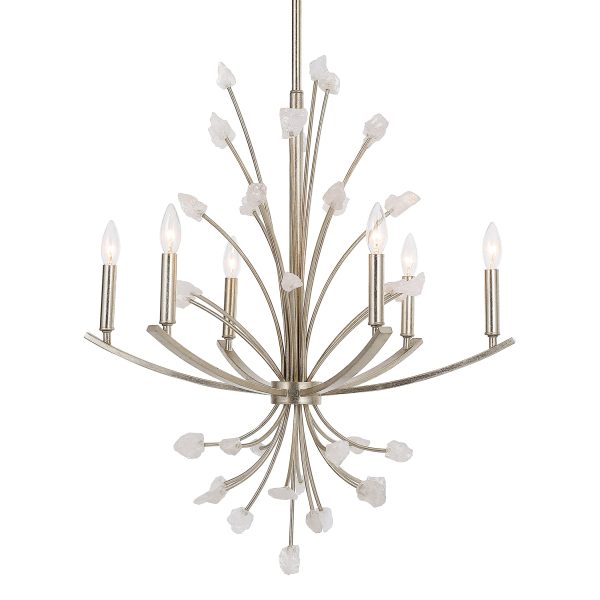 Juliette 6 Light Silver Chandelier For Discount