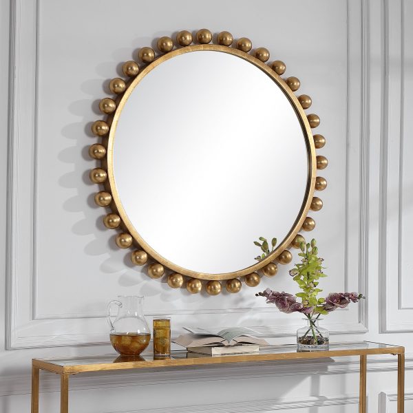 Cyra Gold Round Mirror Online now