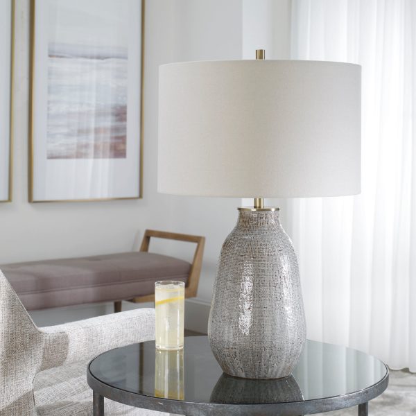 Monacan Gray Textured Table Lamp Online Hot Sale