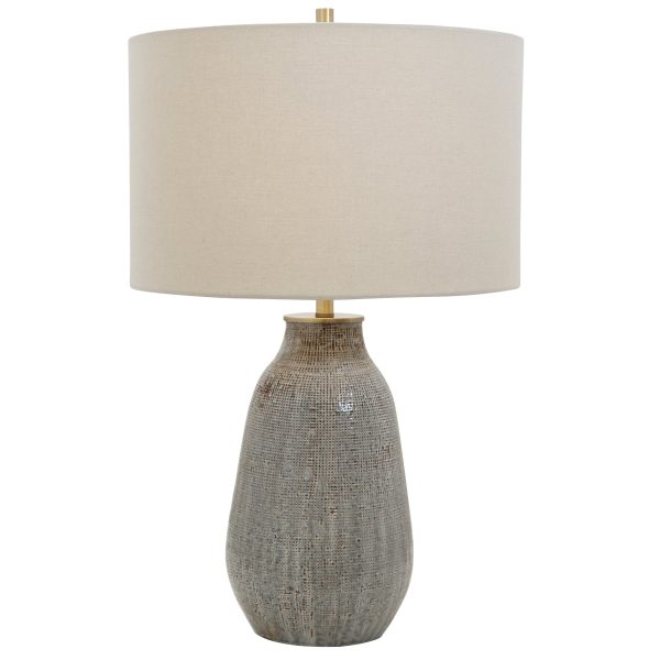 Monacan Gray Textured Table Lamp Online Hot Sale