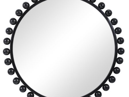 Cyra Black Round Mirror Discount