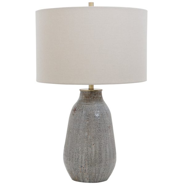 Monacan Gray Textured Table Lamp Online Hot Sale