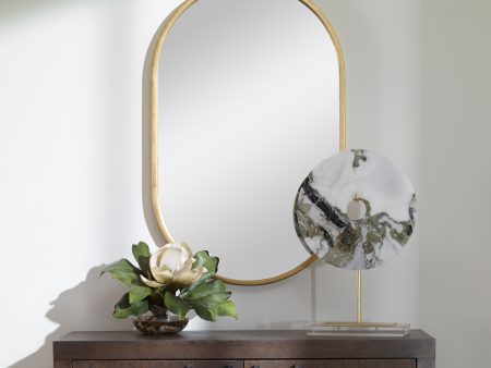 Varina Minimalist Gold Oval Mirror Cheap