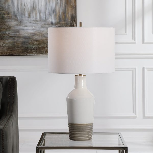 Dakota White Crackle Table Lamp Discount