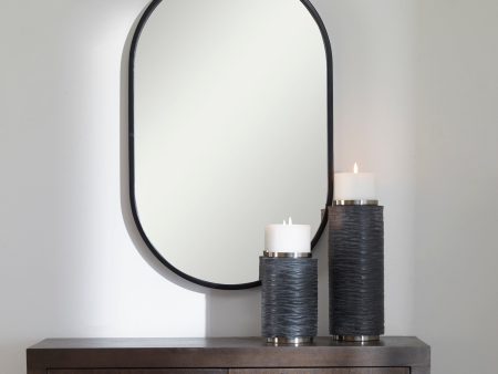 Varina Minimalist Black Oval Mirror Online