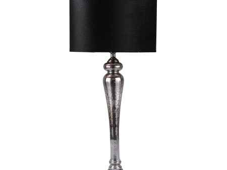 Glass 37  Pillar Table Lamp, Mercury Black For Discount