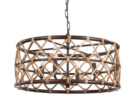 Hilo 4 Light Drum Pendant For Sale