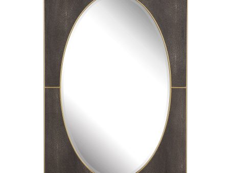 Cyprus Gray Shagreen Mirror Hot on Sale