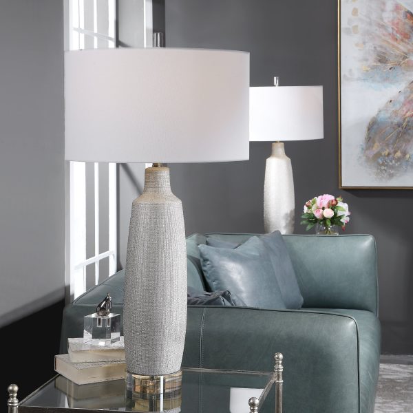 Kathleen Metallic Silver Table Lamp Cheap