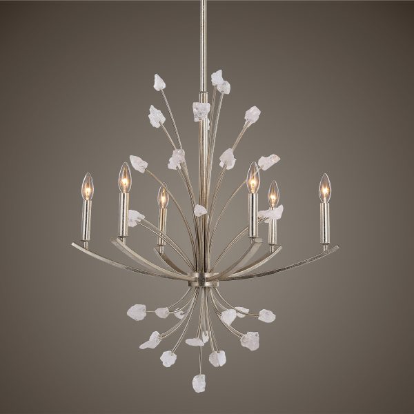 Juliette 6 Light Silver Chandelier For Discount