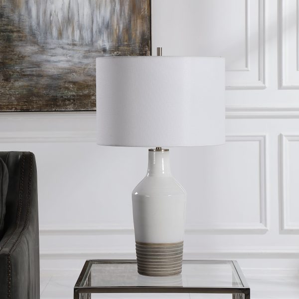 Dakota White Crackle Table Lamp Discount