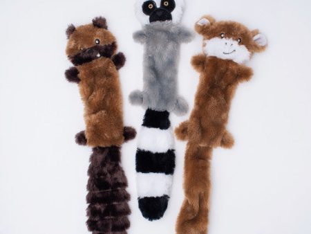 ZippyPaws Skinny Peltz Dog Toy Chipmunk, Lemur, Monkey, 1 Each LG, 3 Pack by ZippyPaws Online now