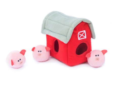 ZippyPaws Zippy Burrow Dog Toy Barn with Pig Bubble Babies, 1 Each Medium by ZippyPaws on Sale