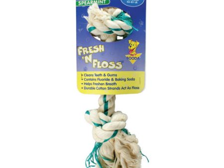 Booda Fresh N Floss 2-Knot Rope Bone Dog Toy Spearmint Green, 1 Each Large by San Francisco Bay Brand Fashion